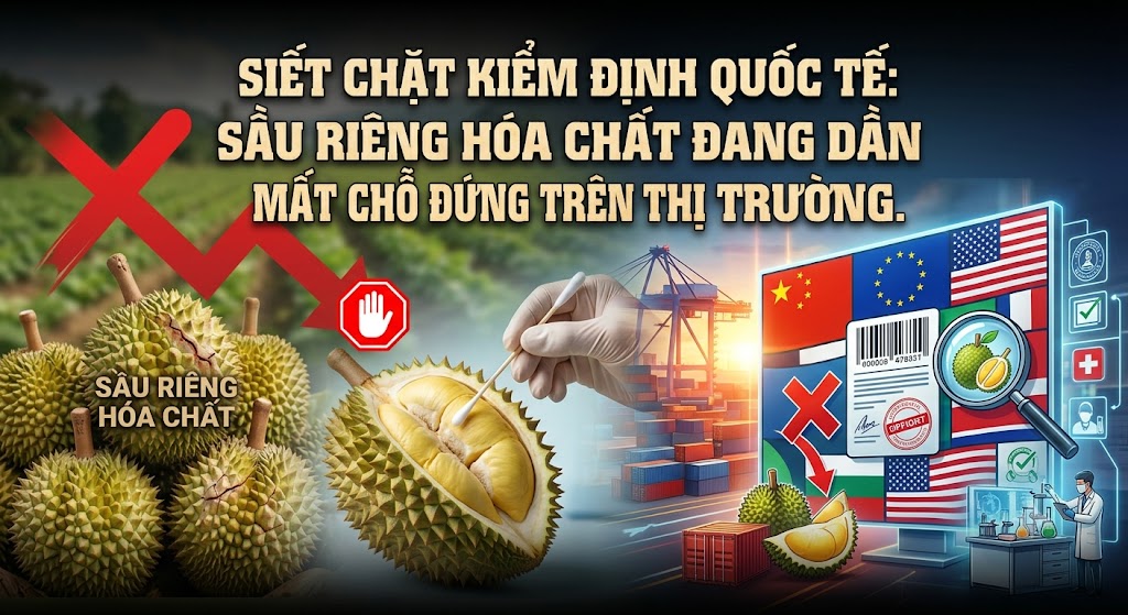 Siết chặt kiểm định quốc tế: Sầu riêng hóa chất đang dần mất chỗ đứng trên thị trường